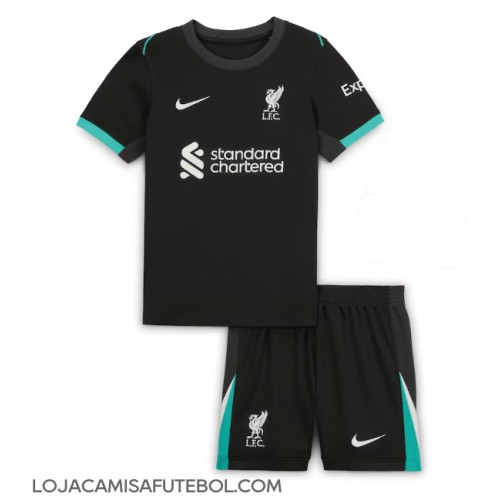 Camisa de Futebol Liverpool Equipamento Secundário Infantil 2024-25 Manga Curta (+ Calças curtas)